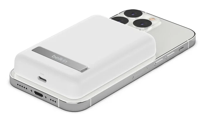 Belkin BoostCharge 5000 mAh - Power Bank Cargador Inalámbrico de Batería Portátil con Carga Rápida 10W, Cable USB-C Incluido, Blanco