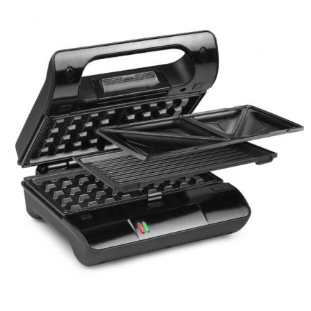 Princess 117002 Grill Eléctrico Compacto Pro 700W Placas Intercambiables Gofrera Sándwich 23x13cm