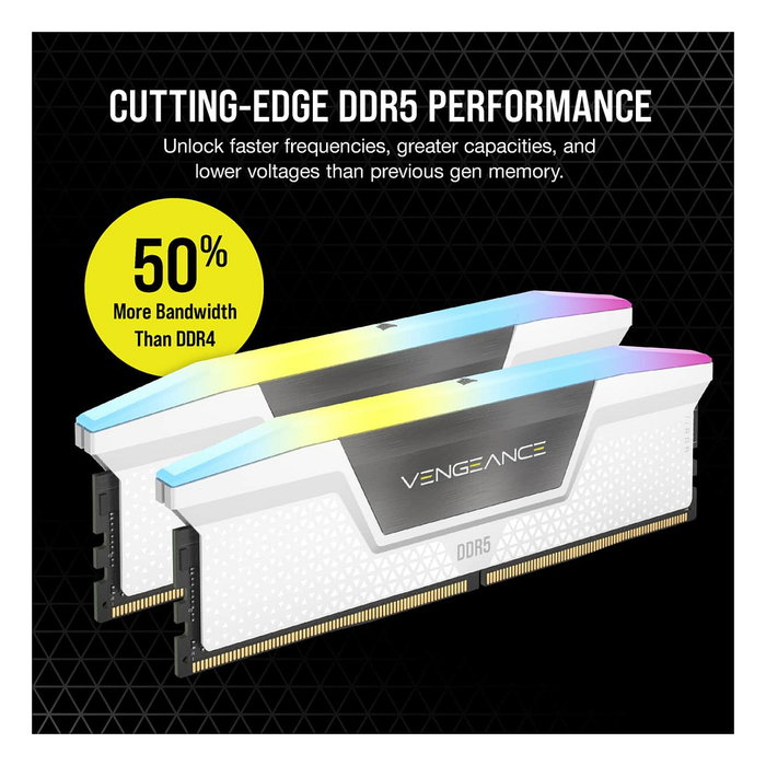 Corsair Vengeance RGB 64GB (2 x 32GB) DDR5 5200MHz CL40 Memoria RAM para PC