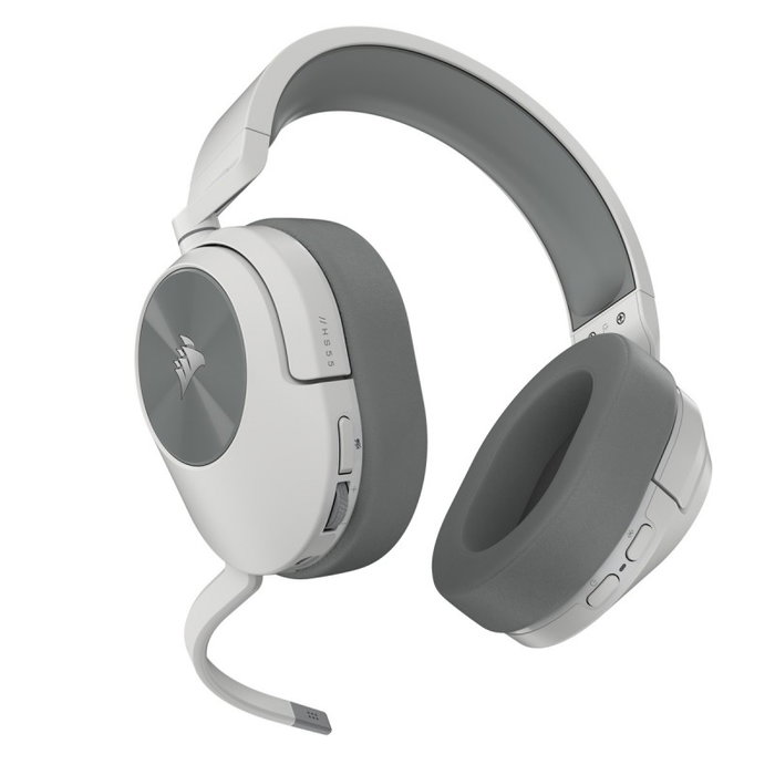Corsair HS55 CA-9011281-EU Auriculares Gaming Inalámbricos Blanco - Sonido Surround 7.1, Bluetooth, 24h Batería, Diadema Ajustable, Micrófono Integrado Corsair HS55 CA-9011281-EU Auriculares Gaming Inalámbricos Blanco - Sonido Surround 7.1, Bluetooth, 24h Batería, Diadema Ajustable, Micrófono Integrado