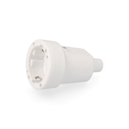 Edm Base Aérea de Goma 10/16A 250V T/TL IP44 4.8mm Blanca Frontal Retráctil
