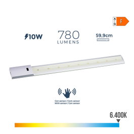 Edm Regleta LED con Sensor de Proximidad 10 W Luz Fría 5,5 x 59,9 cm