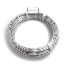 Alambre de Acero Zincado Calibre 2.20 mm (Nº14), Rollo de 50 Metros, Peso Aprox. 1500 g, Color Plateado
