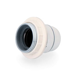 Edm Portalámparas Semiroscado E27 Blanco para Uso Interior con Arandela 4A 250V