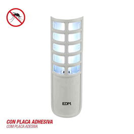 EDM Atrapainsectos eléctrico 9W con luz UV y placa adhesiva, para interior, alcance 50 m², 27.5 cm de alto