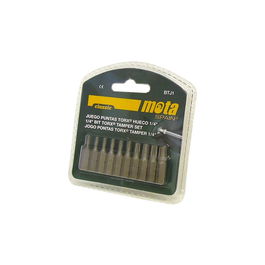 Mota Herramientas Juego de 10 Puntas Torx Tamper Btj1 25mm, Tipo T6/T7/T8/T9/T10/T15/T20/T25/T27/T30, Acero