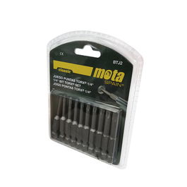 Mota Herramientas Juego de 10 Puntas Torx Tamper T6 al T30 1/4 Pulgada x 50 mm - Modelo BTJ2
