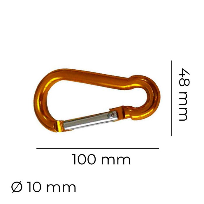 Edm Mosquetón Bombero Aluminio 10cm x ø10mm Colores Surtidos