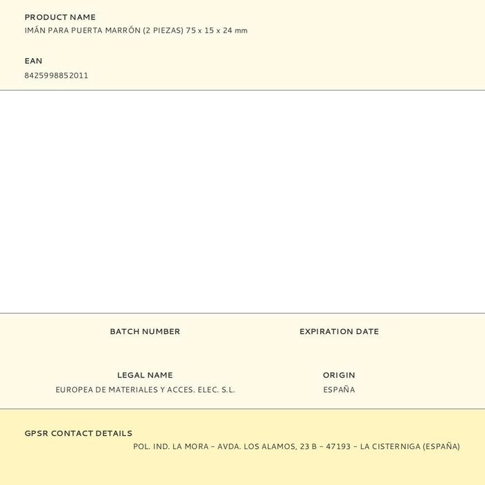 Edm Imán para puerta marrón 2 piezas 75 x 15 x 24 mm Edm Imán para puerta marrón 2 piezas 75 x 15 x 24 mm