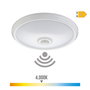 Edm Aplique de Superficie LED con Sensor Crepuscular y Luz de Emergencia 16W 4000K 1100lm Luz Día IP20 Ø29 x 6 cm