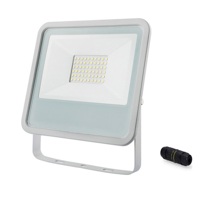 Edm Foco proyector LED blanco 50 W 4000 lm 6400 K luz fría Edm Foco proyector LED blanco 50 W 4000 lm 6400 K luz fría