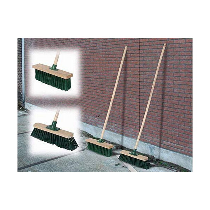 Ipae Progarden Cepillo Verde para Exterior con Palo de Madera, 30 x 120 cm
