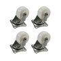 Edm Set 4 Ruedas Giratorias 50mm Blanco Acero Inox Goma Max 25kg Profesional Domestico