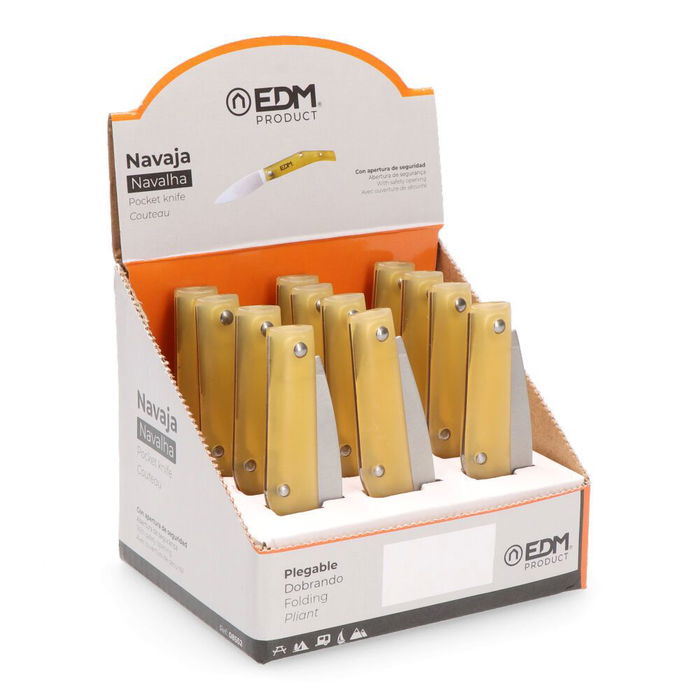 Edm Navaja Puigmal Profesional Plegable Acero Inoxidable Mango Plástico Marrón 159 mm