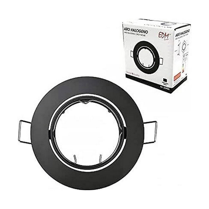 Edm Aro halógeno metálico oscilante negro mate ø8,4cm Edm Aro halógeno metálico oscilante negro mate ø8,4cm