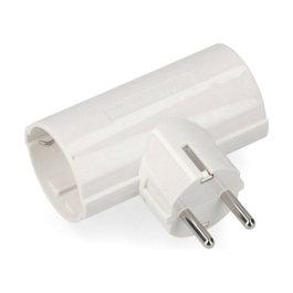 Edm Adaptador doble 2p+t tipo F blanco