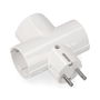 Edm Adaptador Triple 2P+T Tipo F, Baquelita, 16A 250V, Blanco, Retractilado