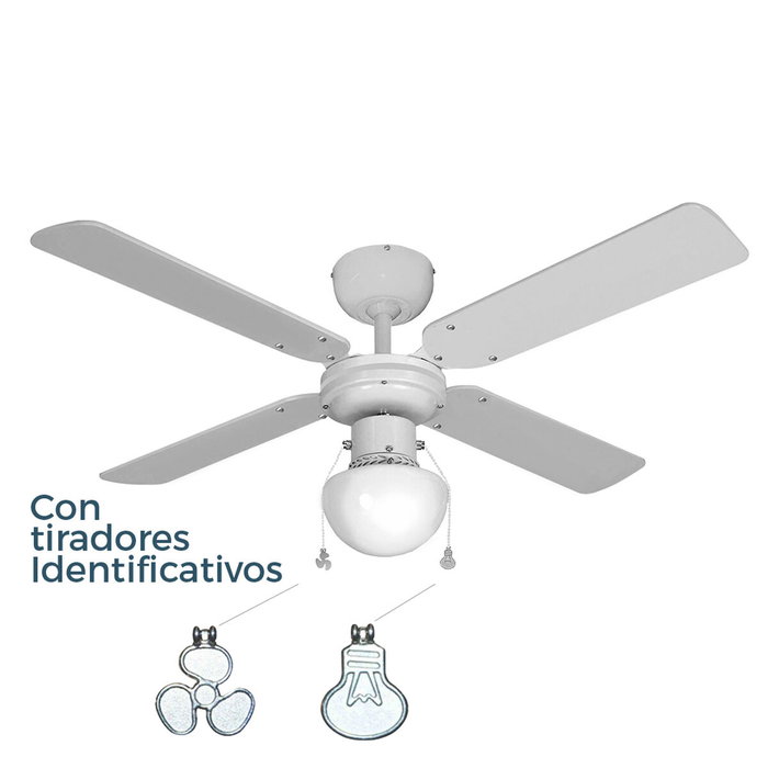 Edm Ventilador de techo Caribe Blanco con Aspas de 102 cm