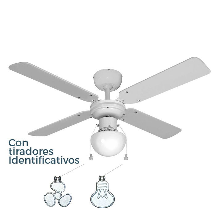 Edm Ventilador de Techo Caribe Blanco 50W Aspas Ø102 cm