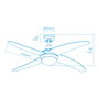 Edm Ventilador de techo Caspio Blanco 132 cm con mando a distancia