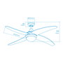 Edm Ventilador de Techo Caspio Plateado/Niquel Ø132cm