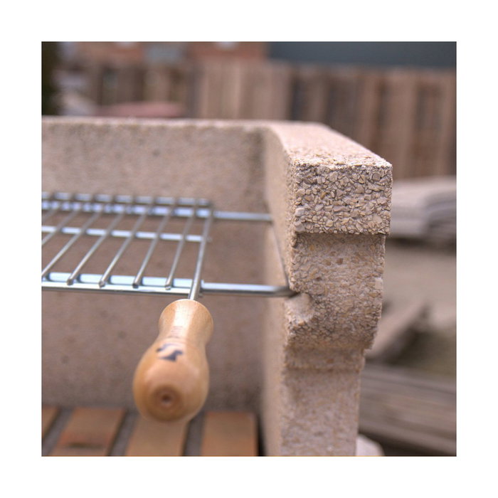 Sauvic Parrilla extensible de acero zincado con mangos de madera 60-70 x 40 cm Sauvic Parrilla extensible de acero zincado con mangos de madera 60-70 x 40 cm