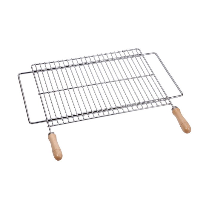 Sauvic Parrilla extensible de acero zincado con mangos de madera 60-70 x 40 cm Sauvic Parrilla extensible de acero zincado con mangos de madera 60-70 x 40 cm
