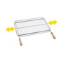 Sauvic Parrilla extensible de acero zincado con mangos de madera 70 - 80 x 40 cm