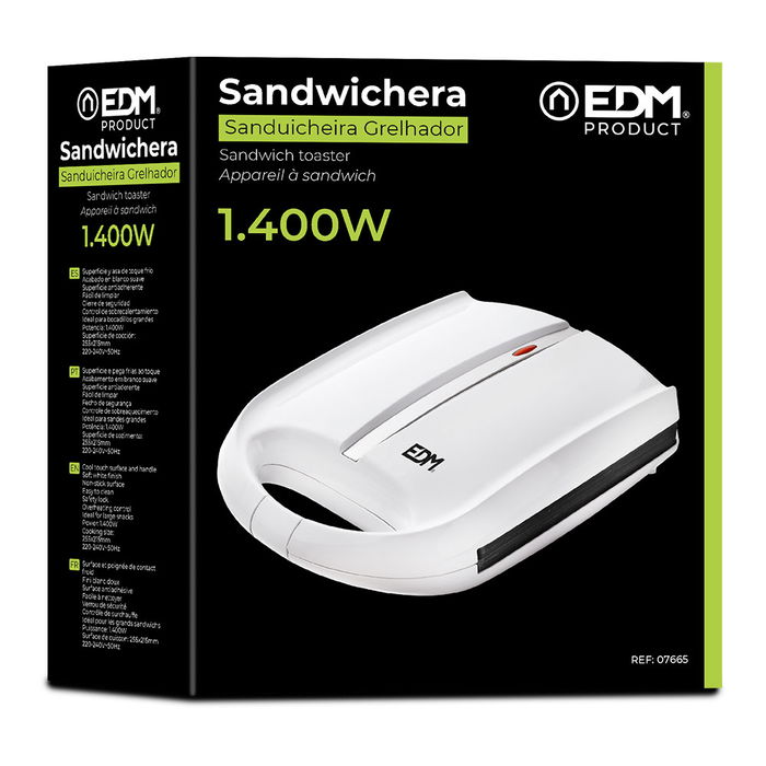 Sandwichera grill doble 1400w edm