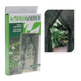 Ipae Progarden Mosquitera cortina con cierre de gancho y bucle, negra, 150 x 220 cm (2 piezas 75 x 220 cm)