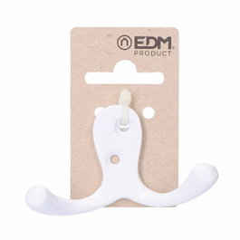 Edm Colgador doble de aluminio blanco