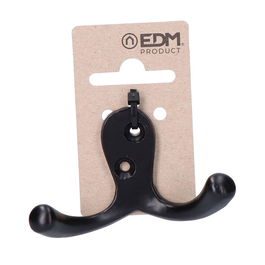Edm Colgador Doble de Aluminio Negro