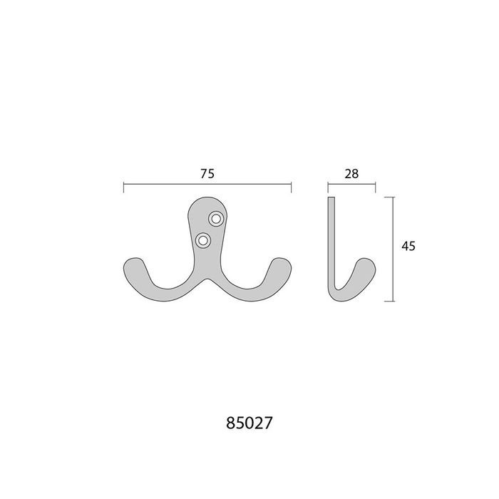 Edm Colgador Doble de Aluminio Negro Edm Colgador Doble de Aluminio Negro