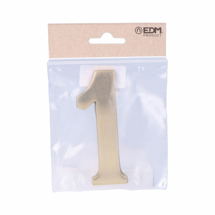 Edm Número 1 de Latón Pulido Oro Viejo 10 cm Edm Número 1 de Latón Pulido Oro Viejo 10 cm