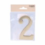 Edm Número 2 de latón pulido, 10 cm, Oro viejo