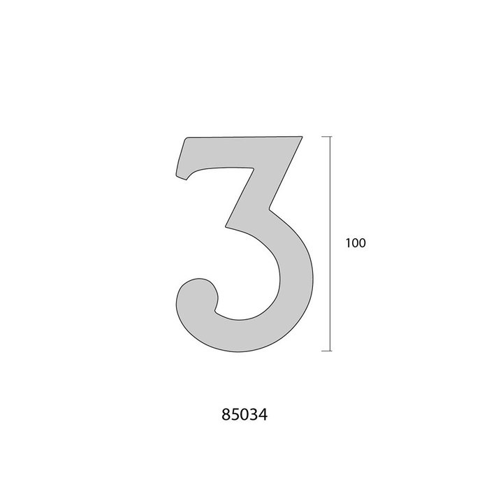 Edm Número 2 Latón Pulido 10cm Fijación Invisible Color Oro Viejo