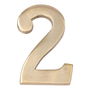 Edm Número 2 Latón Pulido 10cm Fijación Invisible Color Oro Viejo