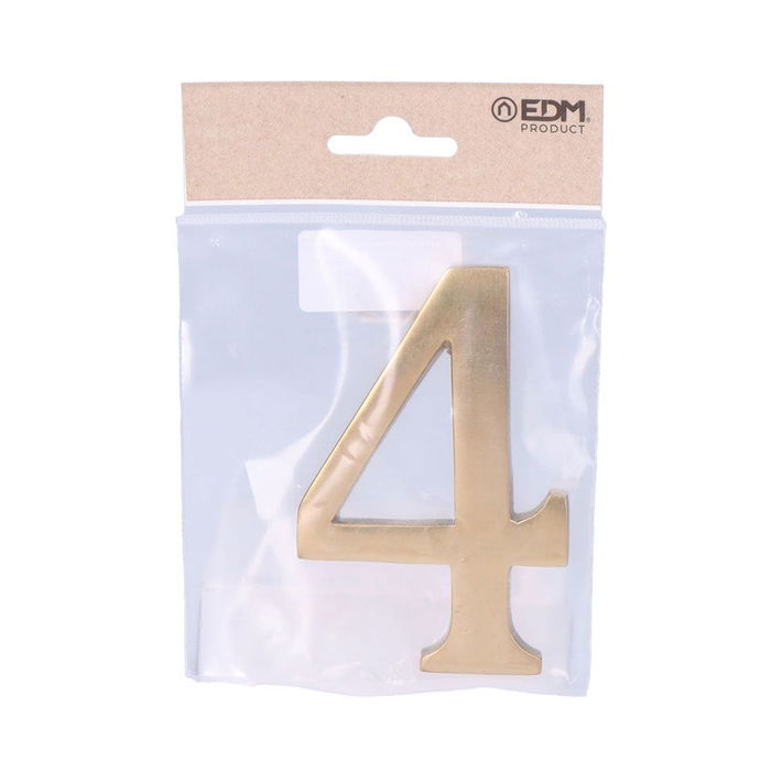 Edm Número 4 Latón Pulido 10cm Fijación Invisible Edm Número 4 Latón Pulido 10cm Fijación Invisible