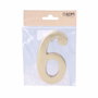 Edm Número 6 de latón pulido, 10 cm, color oro viejo