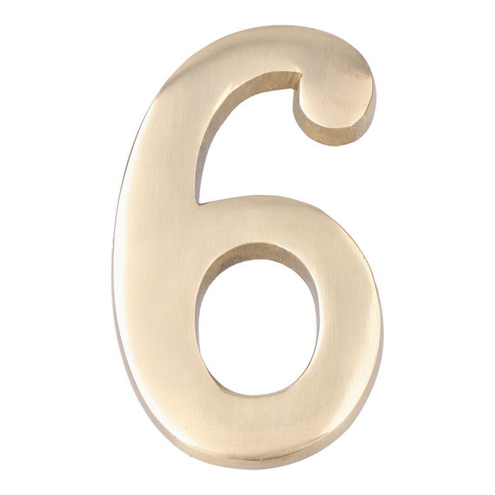 Edm Número 6 Latón Pulido 10cm Fijación Invisible Edm Número 6 Latón Pulido 10cm Fijación Invisible