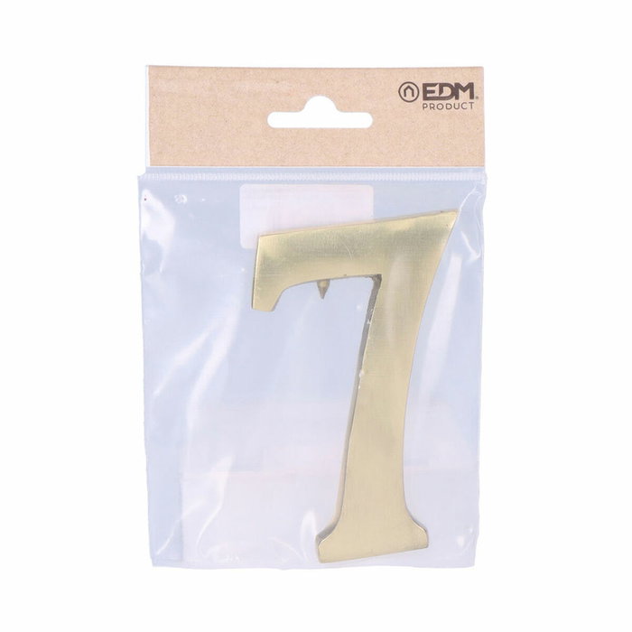 Edm Número 7 de latón pulido, color oro viejo, 10 cm