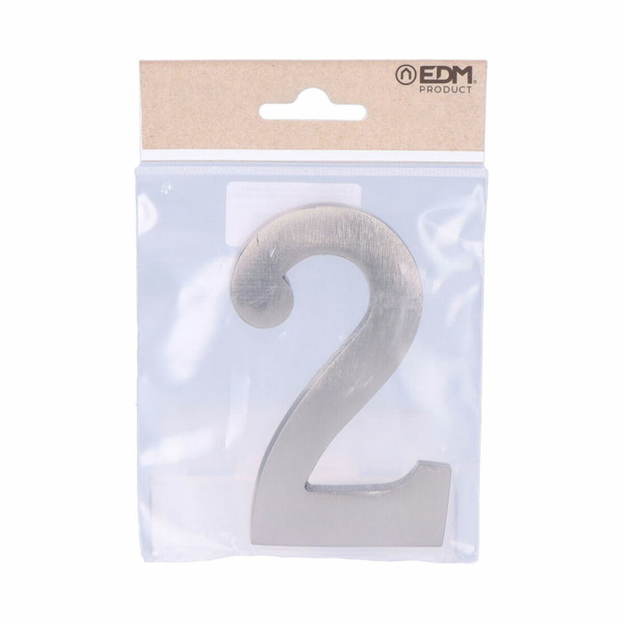 Edm Número 2 de níquel mate con fijación invisible, 10 cm