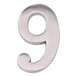 Edm Número 9 de Níquel Mate de 10 cm con Fijación Invisible