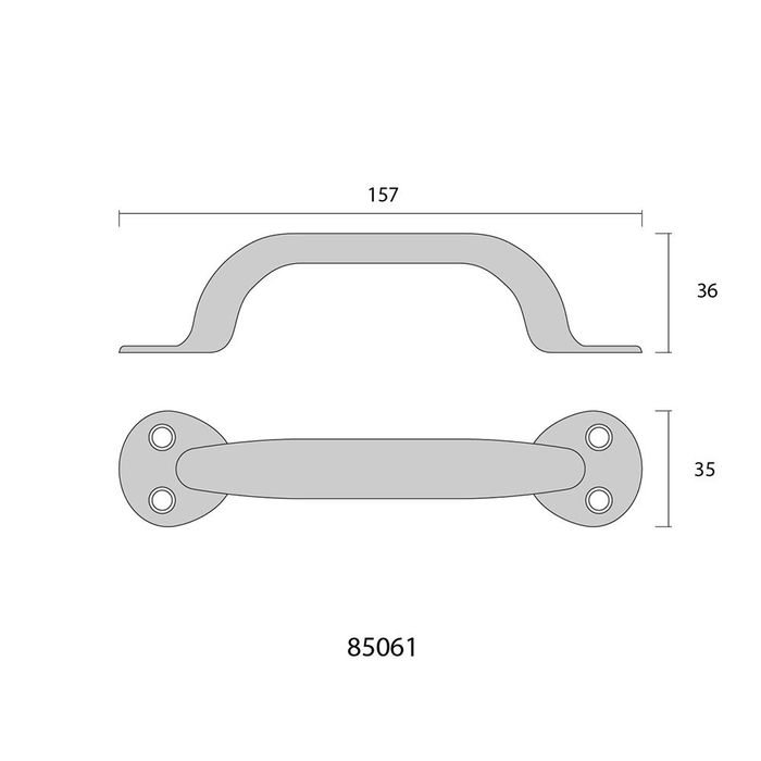 Edm Tirador de puerta de chapa metálica plegada 155mm Cromado