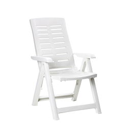 Ipae Progarden Silla plegable multiposicionnes de resina color blanco 60 x 61 x 109 cm