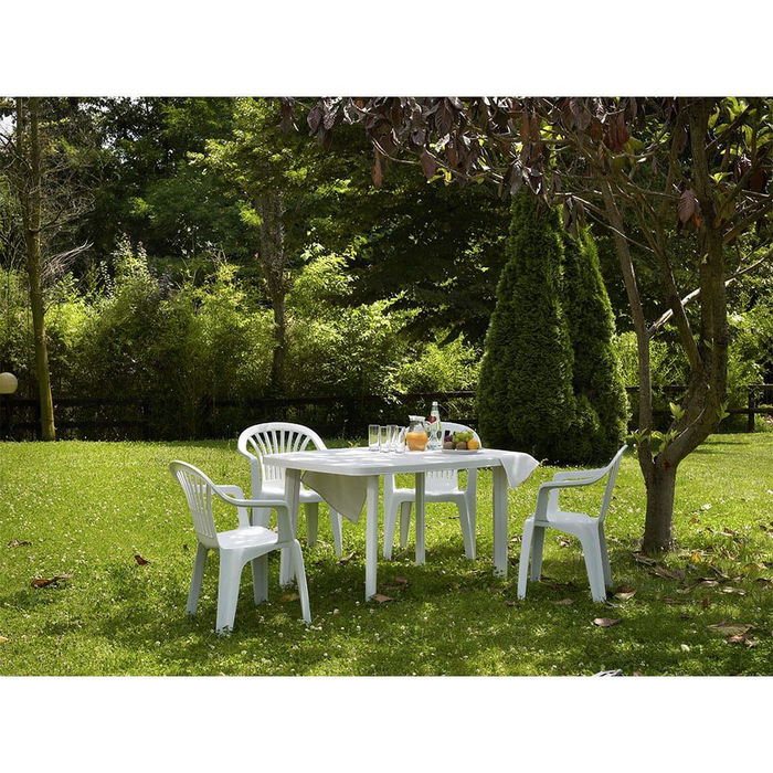 Ipae Progarden Mesa Ovalada Faro Exterior Blanca Resina 72 x 137 x 85 cm