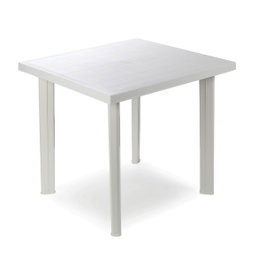 Ipae Progarden Mesa cuadrada Fiocco color blanco para exterior 80 x 75 x 72 cm