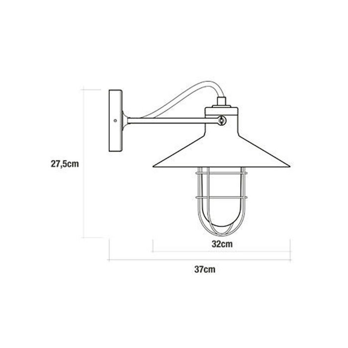Edm Aplique de pared metálico vintage negro E27