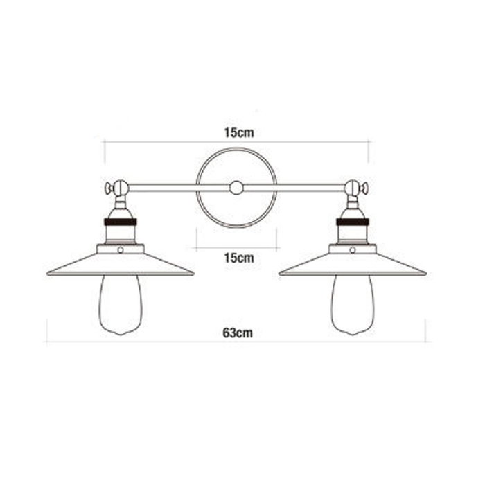 Edm Aplique de pared doble vintage metálico negro E27