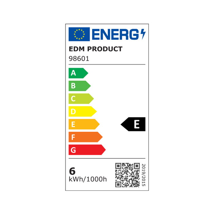 Edm Bombilla estándar con filamento LED E27 de 6 W, 800 lm y 3200 K luz cálida